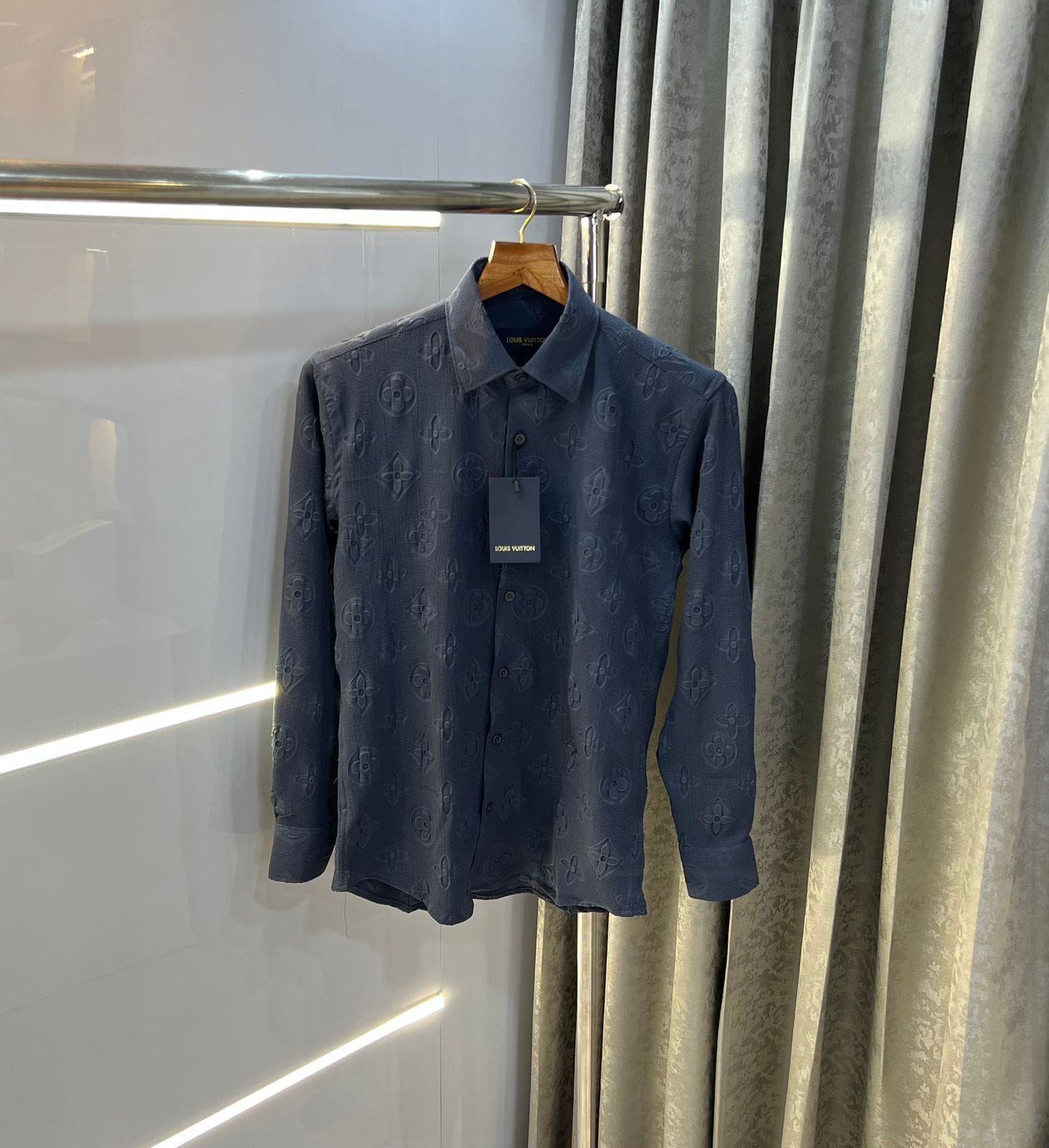 Louis Vuitton Embossed LV T-Shirt, Blue, M