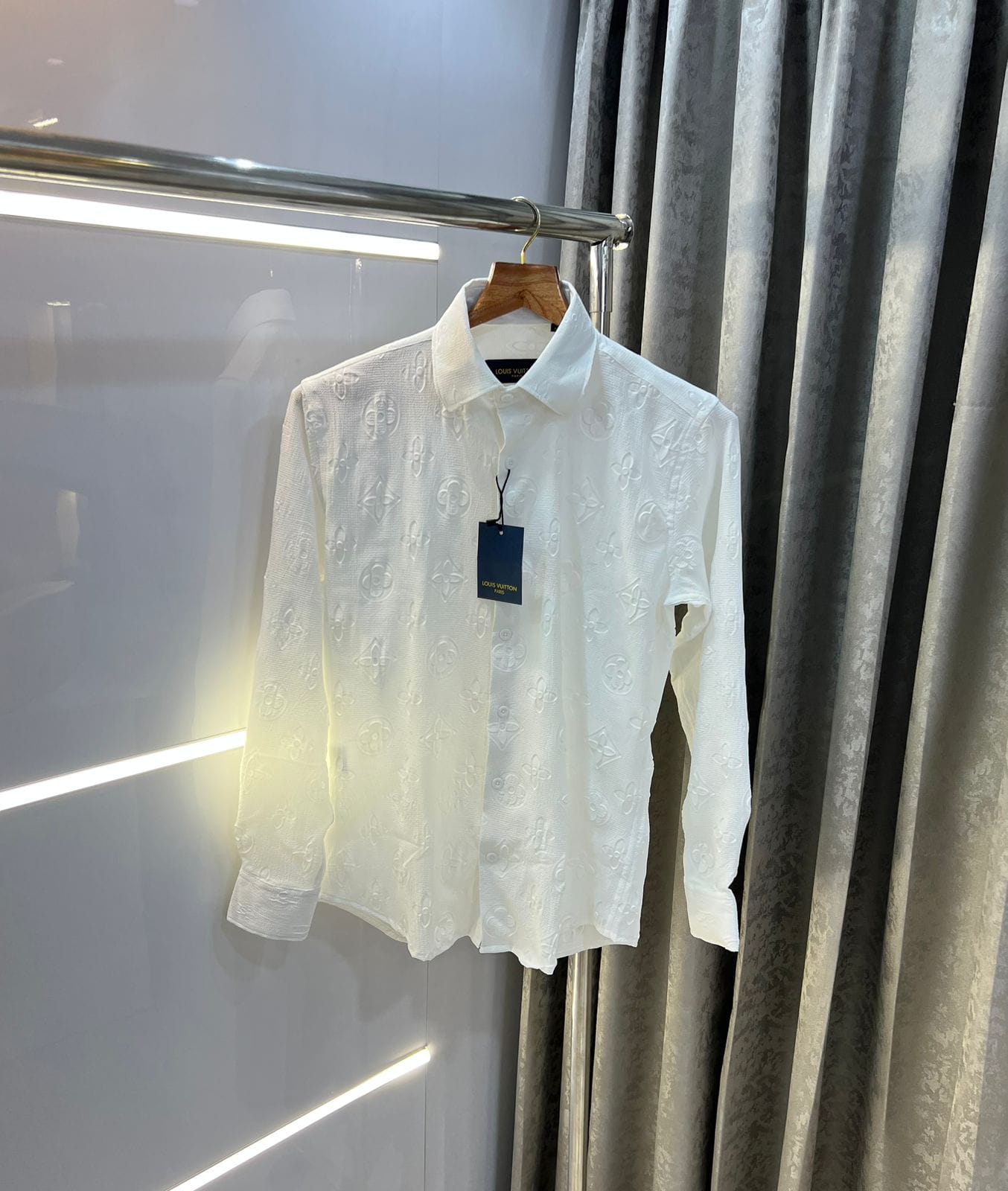 Louis Vuitton Monogram Dress Shirt - White Dress Shirts, Clothing