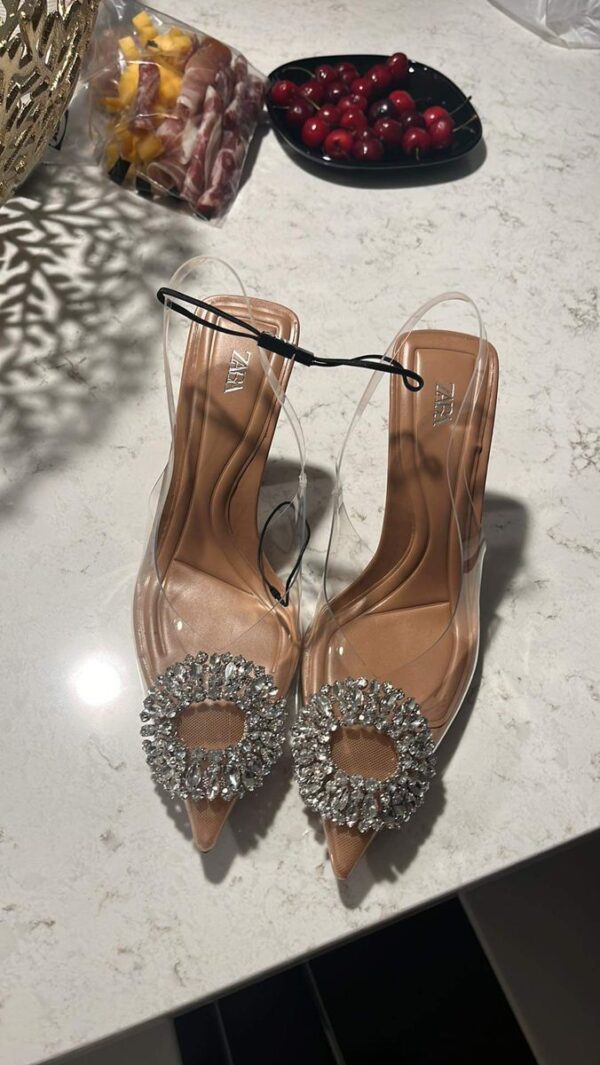 Zara + Metallic Platform Heeled Sandals