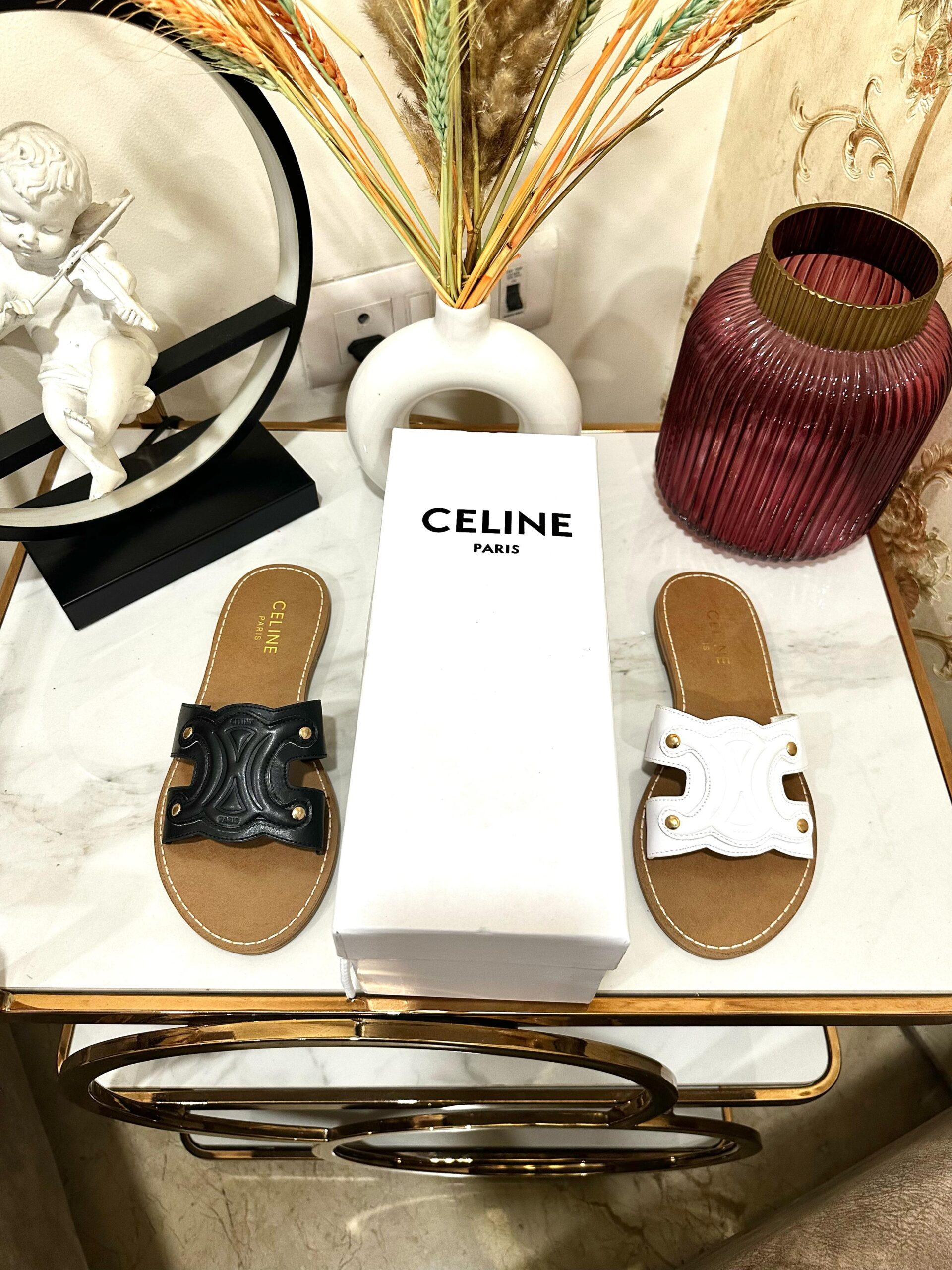 Shop CELINE Casual Style Street Style Plain Logo Sandals by ChaleuR.
