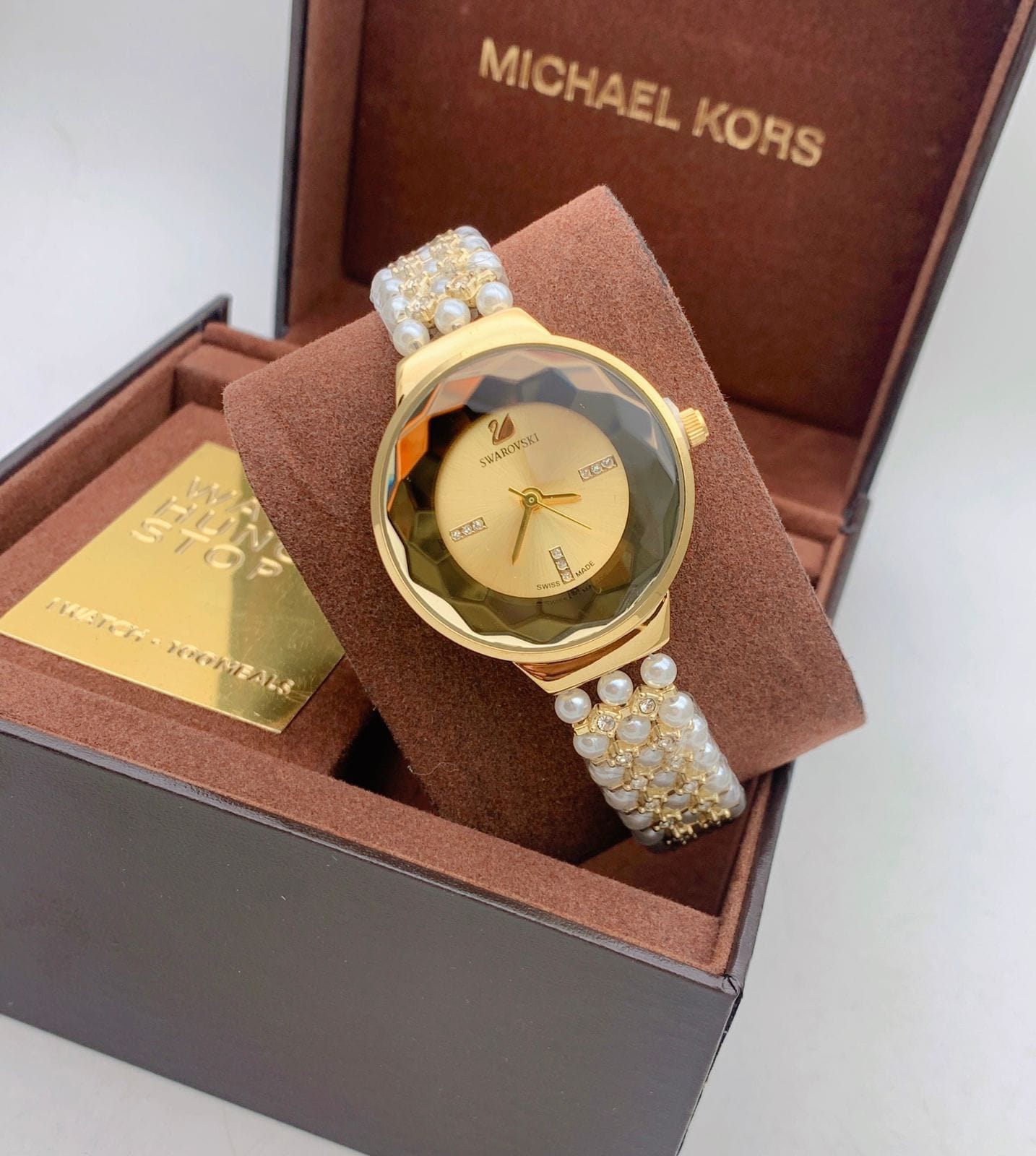 Michael Kors Michl Kors Bradshaw Gold Chronograph Watch, $250 | shopbop.com  | Lookastic
