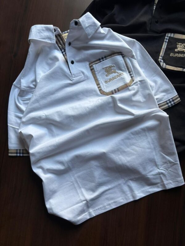 Burberry Premium Articles Collar Polos Cotton Lycra T-Shirts - Image 3