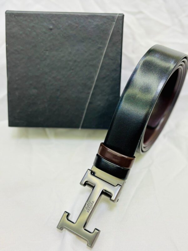 H Formal Belt Buckle & Reversible Leather Strap 32 mm - Image 2