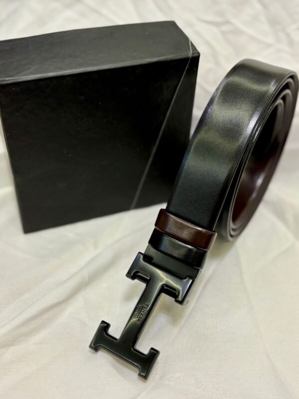 H Formal Belt Buckle & Reversible Leather Strap 32 mm - Image 4