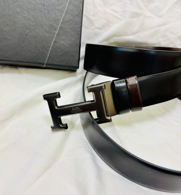 H Formal Belt Buckle & Reversible Leather Strap 32 mm - Image 3