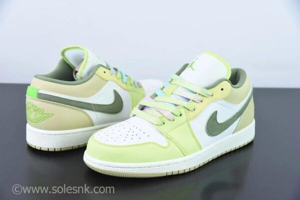 Nike Air Jordan 1 Low "Pale Citron Light Olive" First Copy Sneakers  - Image 5