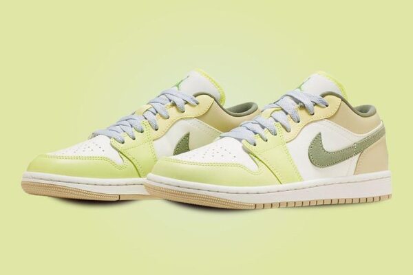 Nike Air Jordan 1 Low "Pale Citron Light Olive" First Copy Sneakers  - Image 3