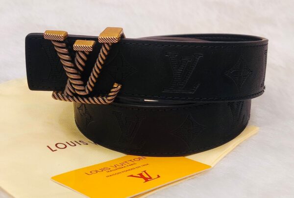 Louis Vuitton First Copy Casual Black Artificial Leather Belt