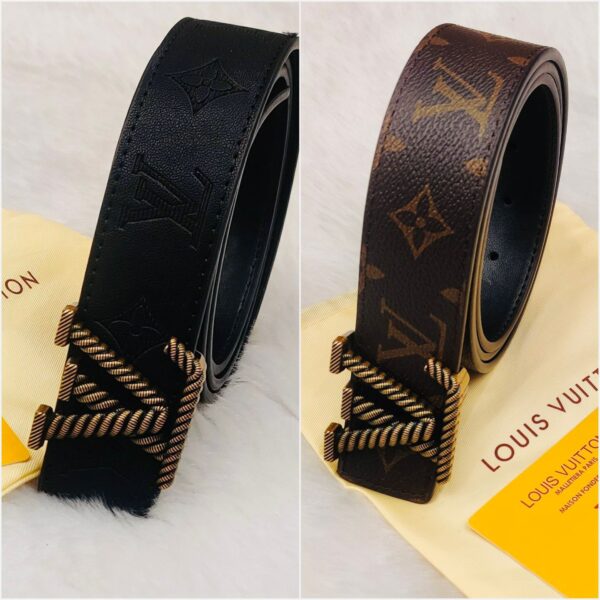 Louis Vuitton First Copy Casual Black Artificial Leather Belt - Image 2