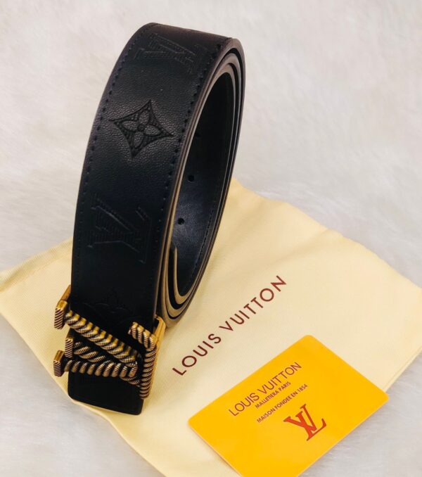 Louis Vuitton First Copy Casual Black Artificial Leather Belt - Image 3