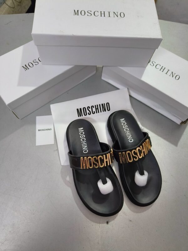 MOSCHINO FIRST COPY SUMMER NEW LOOK DESIGNER SLIDES FOR WOMEN - Image 2