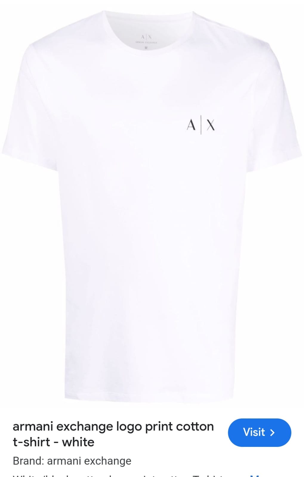 FIRST COPY ARMANI EXCLUSIVE COTTON LYCRA ROUND NECK - Image 2