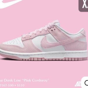 FIRST COPY NIKE SB DUNK LOW PINK CORDUROY