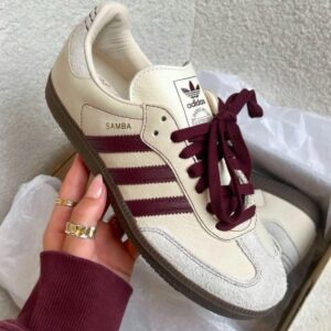 FIRST COPY Adidas Samba Maroon Wonder White Shoes For Girls