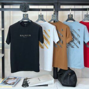 FIRST COPY BALMAIN Heavy Gsm Cotton Lycra Round Neck Premium Fit T-Shirt
