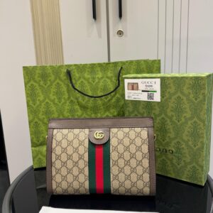 FIRST COPY Gucci Medium Ophidia Monogram-Stripe Shoulder Bag