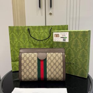 FIRST COPY Gucci Medium Ophidia Monogram-Stripe Shoulder_Bag