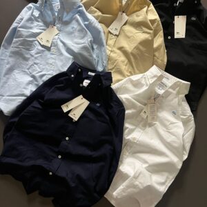 FIRST COPY LACOSTE PLAIN SHIRT OXFORD COTTON LYCRA