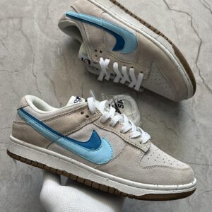 FIRST COPY Nike sb dunk low double swoosh grey blue shoes for men