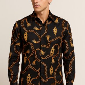 FIRST COPY versace chain reaction black shirts