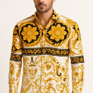FIRST COPY versace medusa yellow shirts