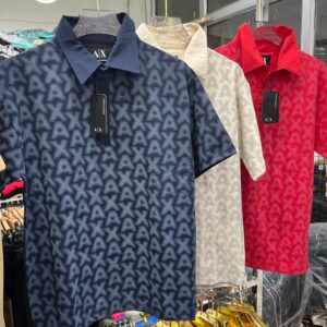 FIRST COPY ARMANI EXCLUSIVE COTTON LYCRA COLLAR T-SHIRT