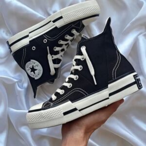 FIRST COPY CONVERSE CHUCK MID PLUS BLACK WHITE
