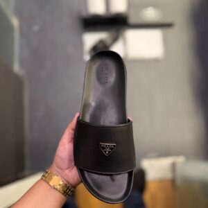 FIRST COPY PRADA LEATHER SLIDES