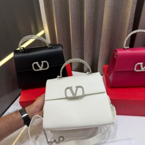 FIRST COPY VALENTINO STONE GARAVANI LOGO TOP HANDLE BAG