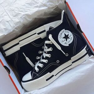 FIRST COPY CONVERSE CHUCK MID PLUS BLACK WHITE FOR MEN