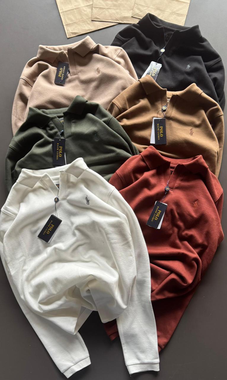 FIRST COPY RALPH LAUREN IMPORTED FULL SLEEVES POLO TEES